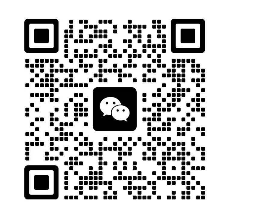 Black and white QR code featuring the WeChat messaging app logo in the center.